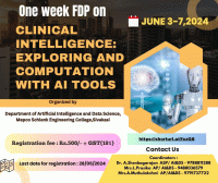 One Week Faculty Development Programme on Clinical intelligence: Exploring and Computation with AI Tools 2024